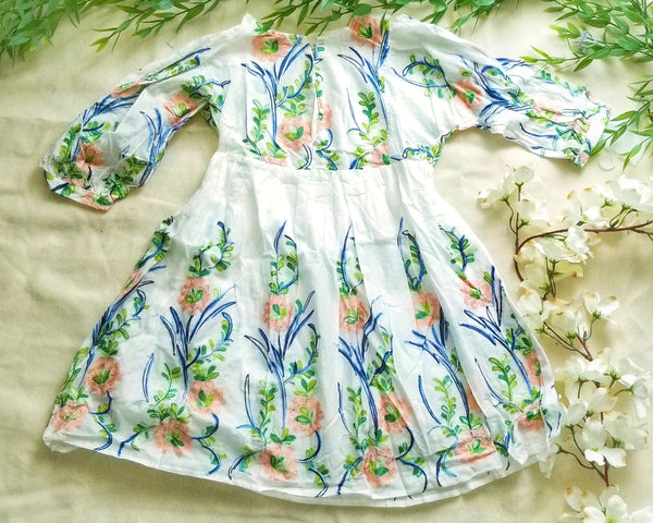 Floral Embroidered Girls Tunic Dress