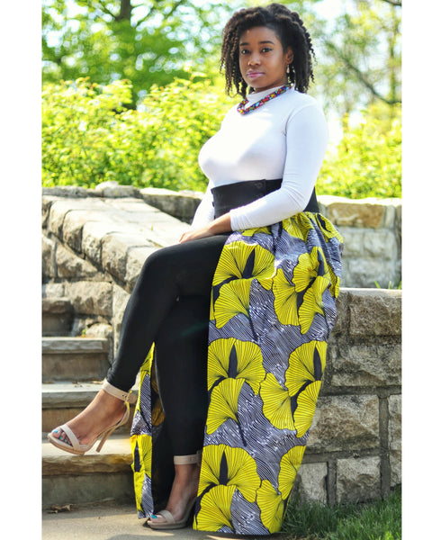 Showstopper Yellow Ankara Print Maxi Skirt